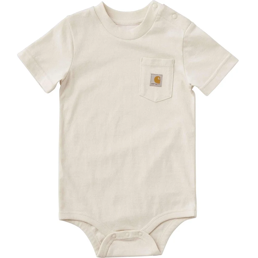 Body infantil de manguitos curtos com bolso (bebé)