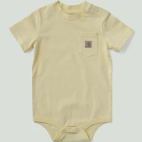 Body infantil de manguitos curtos com bolso (bebé)