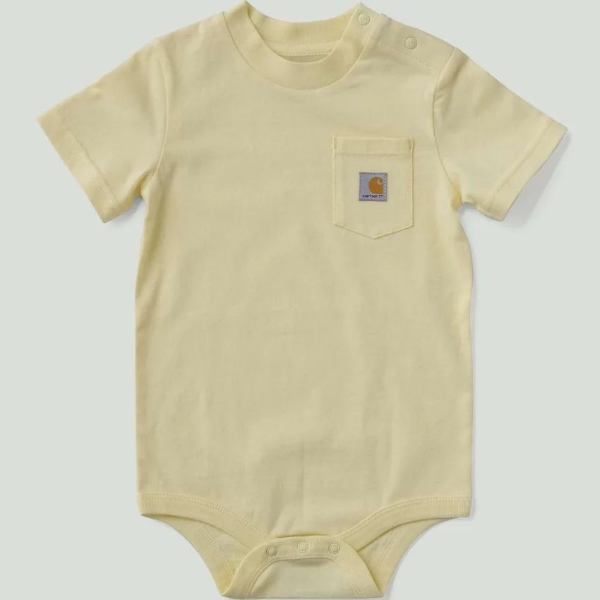 Body infantil de manguitos curtos com bolso (bebé)
