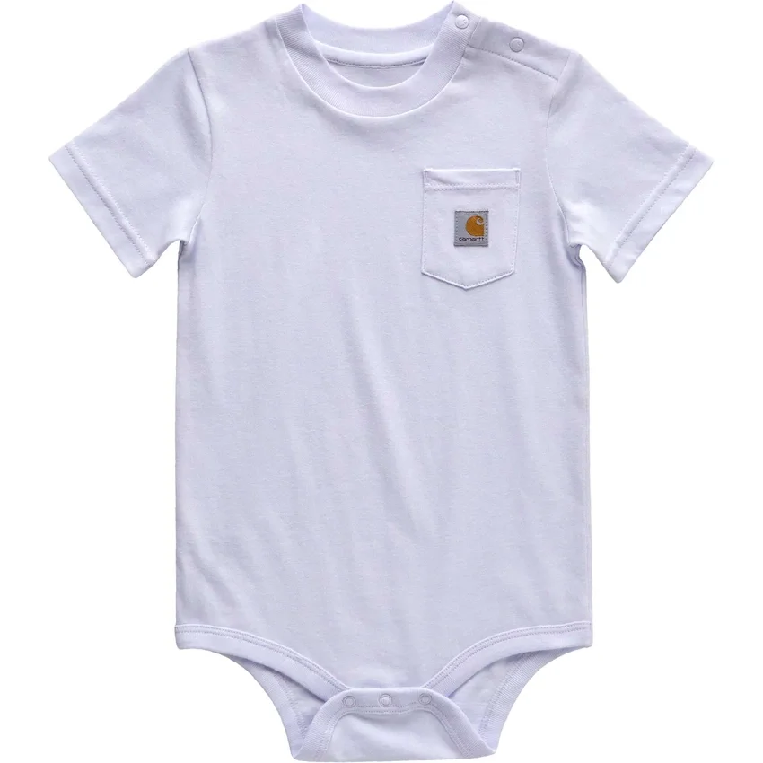 Body infantil de manguitos curtos com bolso (bebé)