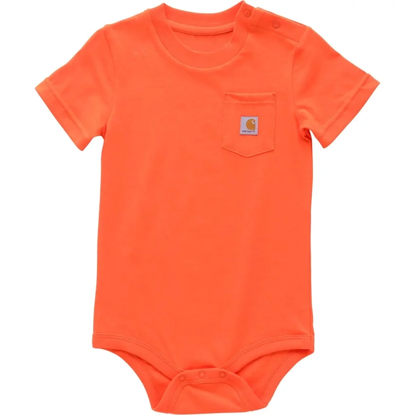 Body infantil de manguitos curtos com bolso (bebé)