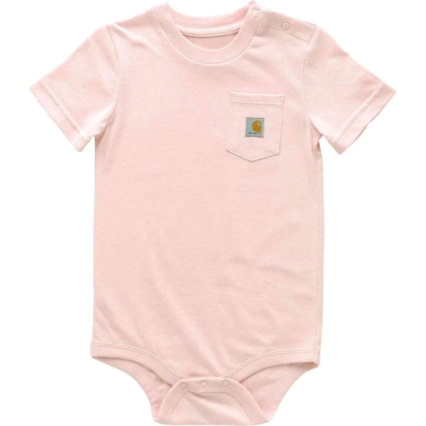 Body infantil de manguitos curtos com bolso (bebé)