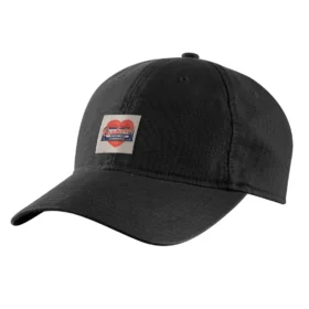 Boné de basebol em lona com emblema em forma de coração