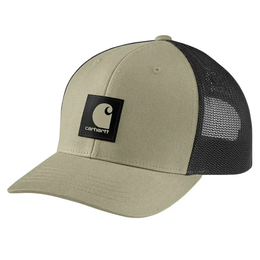 Boné de camionista Rugged Flex™ em sarja com malha nas costas e emblema