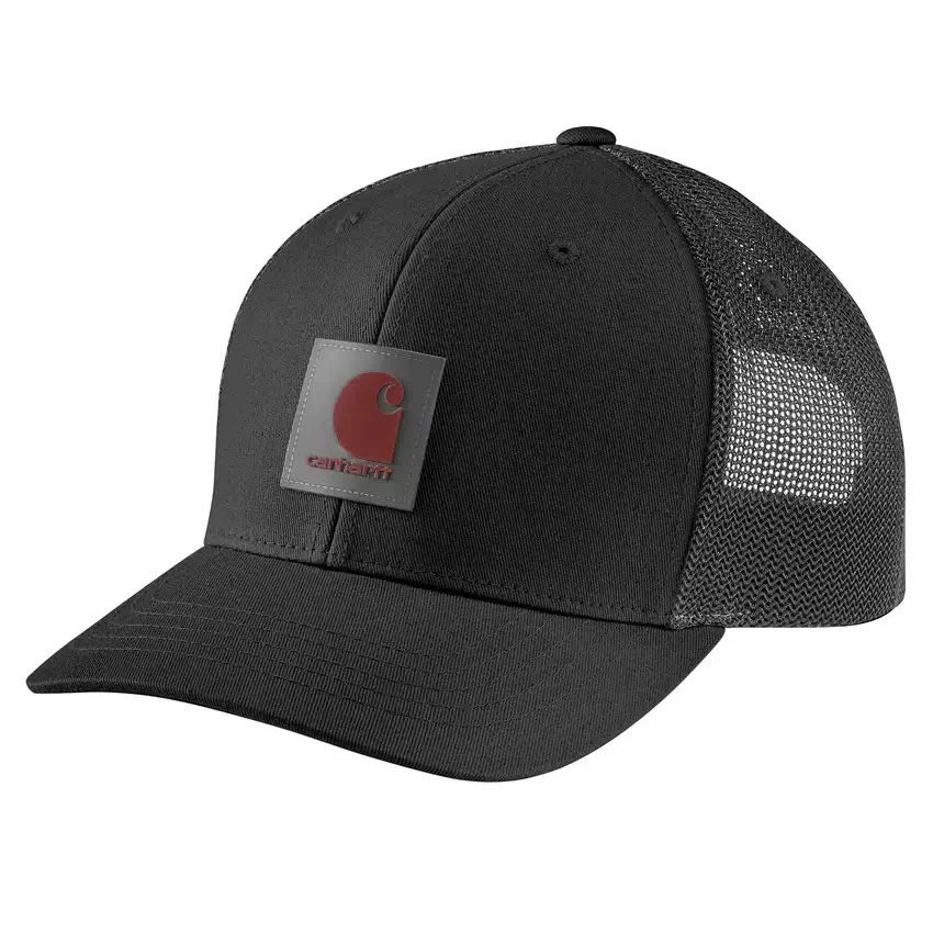 Boné de camionista Rugged Flex™ em sarja com malha nas costas e emblema