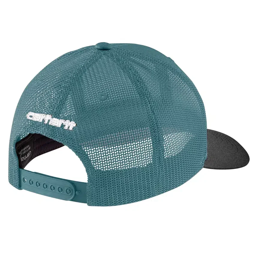 Boné de camionista Rugged Flex™ em sarja com malha nas costas e emblema