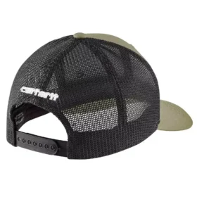 Boné de camionista Rugged Flex™ em sarja com malha nas costas e emblema