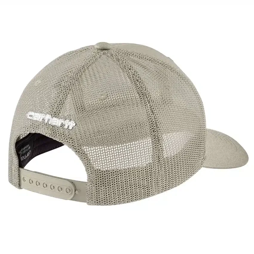 Boné de camionista Rugged Flex™ em sarja com malha nas costas e emblema