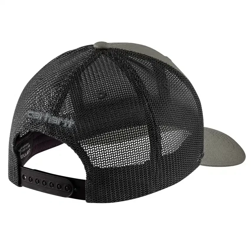 Boné de camionista Rugged Flex™ em sarja com malha nas costas e emblema