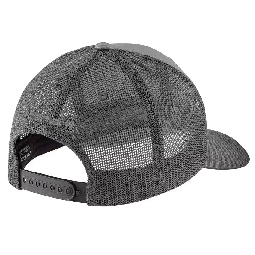 Boné de camionista Rugged Flex™ em sarja com malha nas costas e emblema