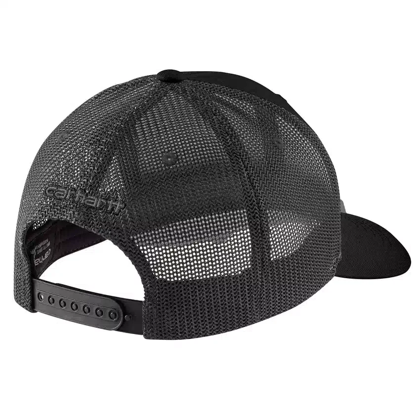 Boné de camionista Rugged Flex™ em sarja com malha nas costas e emblema