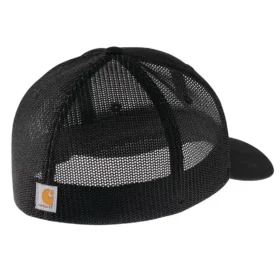 Boné Rugged Flex™ justo, em lona com parte traseira em malha e logótipo gráfico