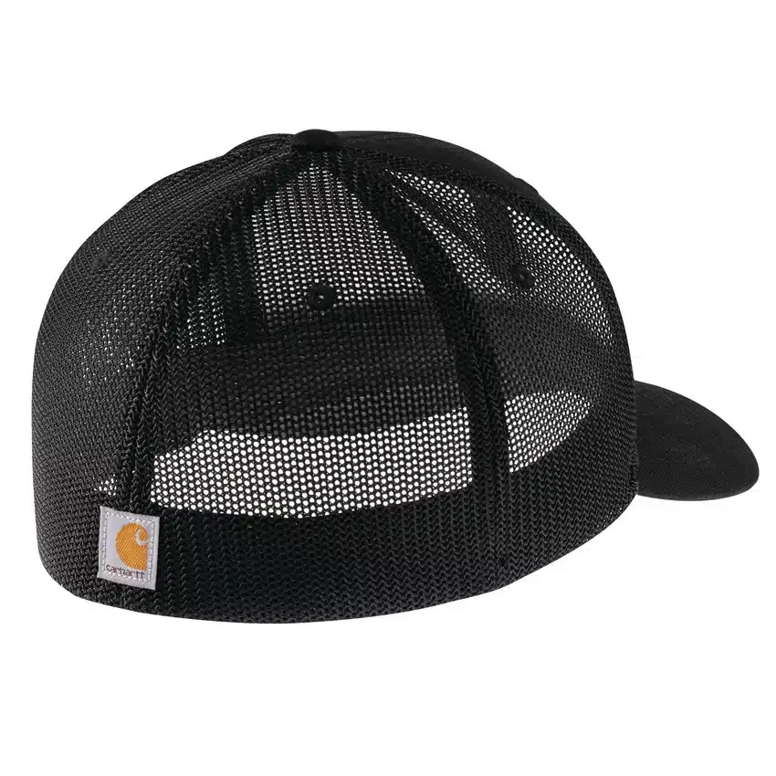 Boné Rugged Flex™ justo, em lona com parte traseira em malha e logótipo gráfico
