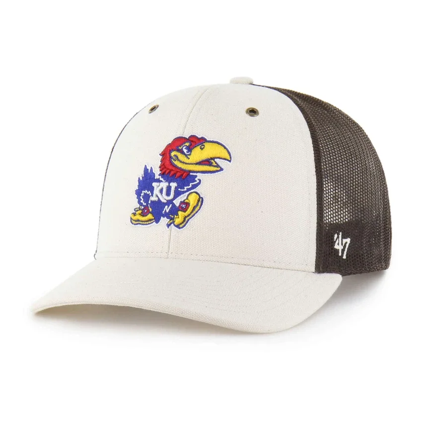 Boné Trucker '47 sem tingir dos Kansas Jayhawks