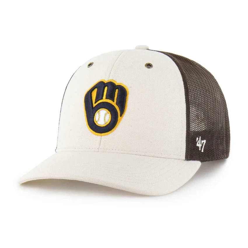 Boné Trucker '47 sem tingir dos Milwaukee Brewers