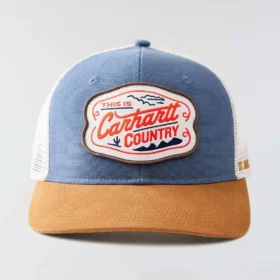 Boné Trucker com Parte Traseira em Malha de Lona e Gráfico Country