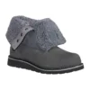 Bota de inverno feminina com cunha isolada, impermeável e rebatível, de 8"