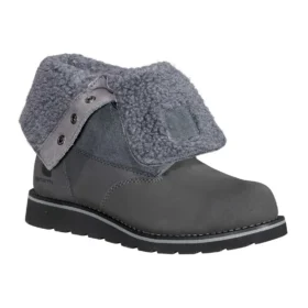 Bota de inverno feminina com cunha isolada, impermeável e rebatível, de 8"