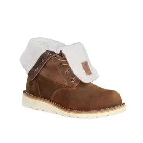 Bota de inverno feminina com cunha isolada, impermeável e rebatível, de 8"