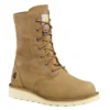 Bota de inverno feminina com cunha isolada, impermeável e rebatível, de 8"