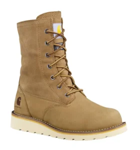 Bota de inverno feminina com cunha isolada, impermeável e rebatível, de 8″