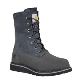 Bota de inverno feminina com cunha isolada, impermeável e rebatível, de 8″