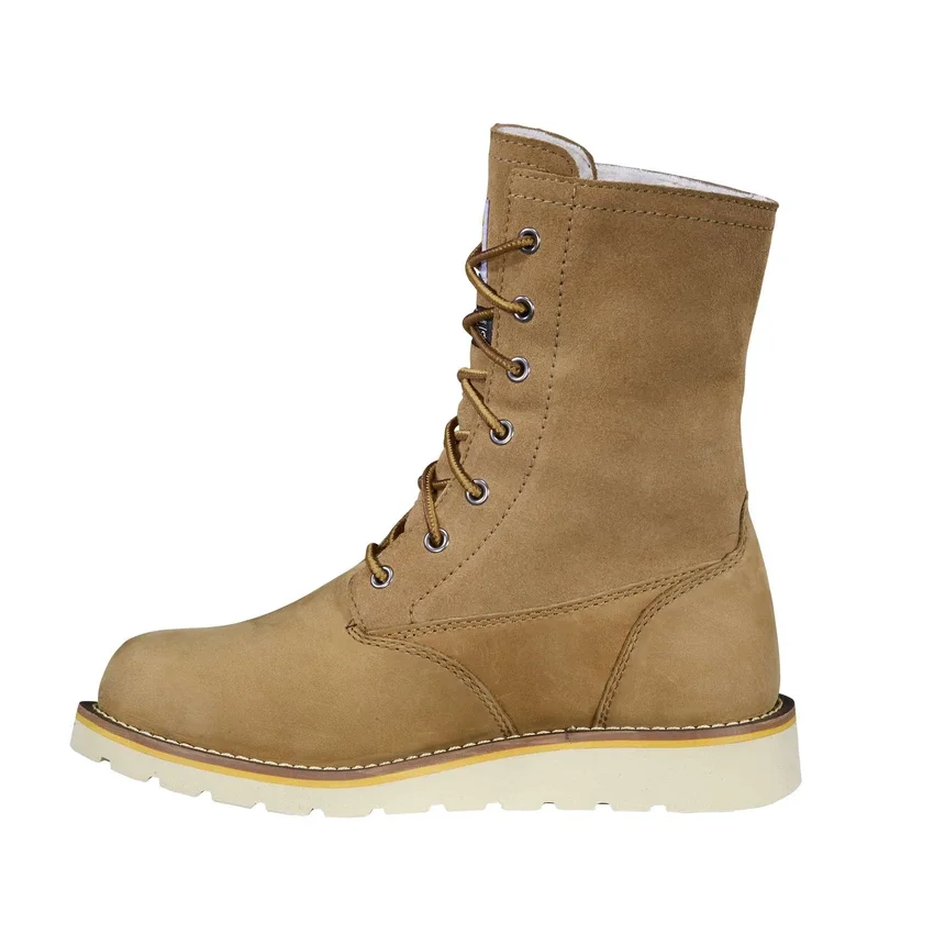 Bota de inverno feminina com cunha isolada, impermeável e rebatível, de 8"