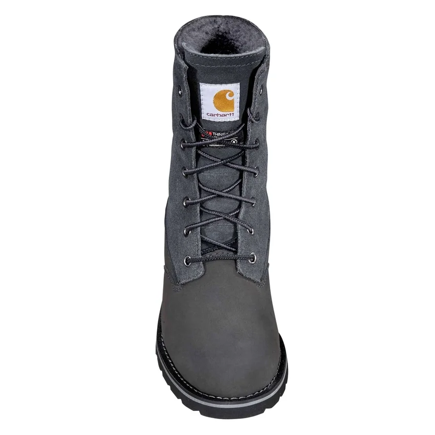 Bota de inverno feminina com cunha isolada, impermeável e rebatível, de 8"