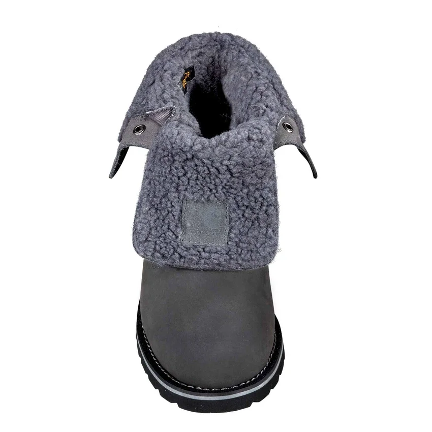 Bota de inverno feminina com cunha isolada, impermeável e rebatível, de 8"