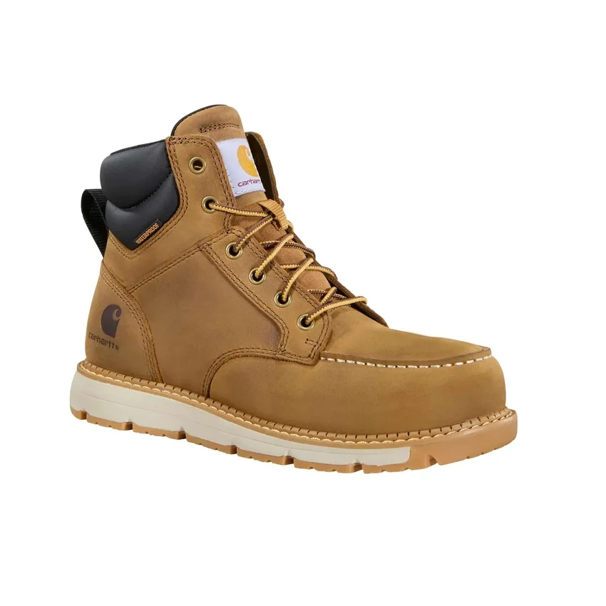 Bota de trabalho feminina Millbrook de 6" com biqueira Nano impermeável e salto em cunha