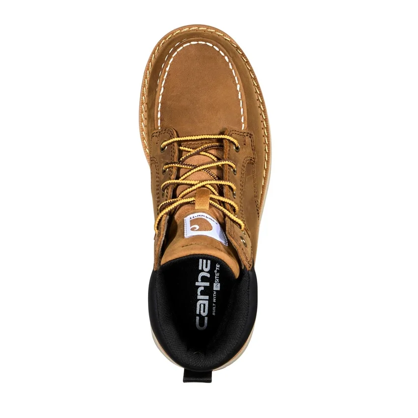 Bota de trabalho feminina Millbrook de 6" com biqueira Nano impermeável e salto em cunha
