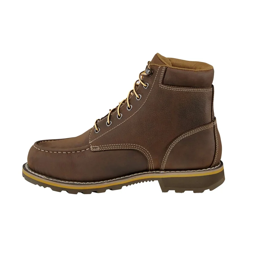 Bota de trabalho tradicional com biqueira tipo moc, impermeável, de 6"