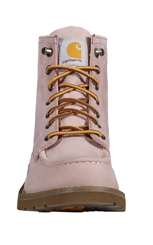 Bota feminina de 6" com biqueira moc e salto em cunha
