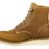 Bota feminina impermeável com biqueira moc e salto em cunha de 6"