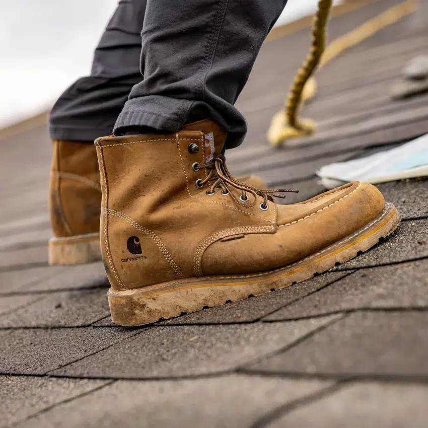 Bota feminina impermeável com biqueira moc e salto em cunha de 6"