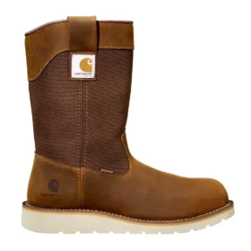 Bota Wellington com biqueira de aço, 10", impermeável e com salto em cunha