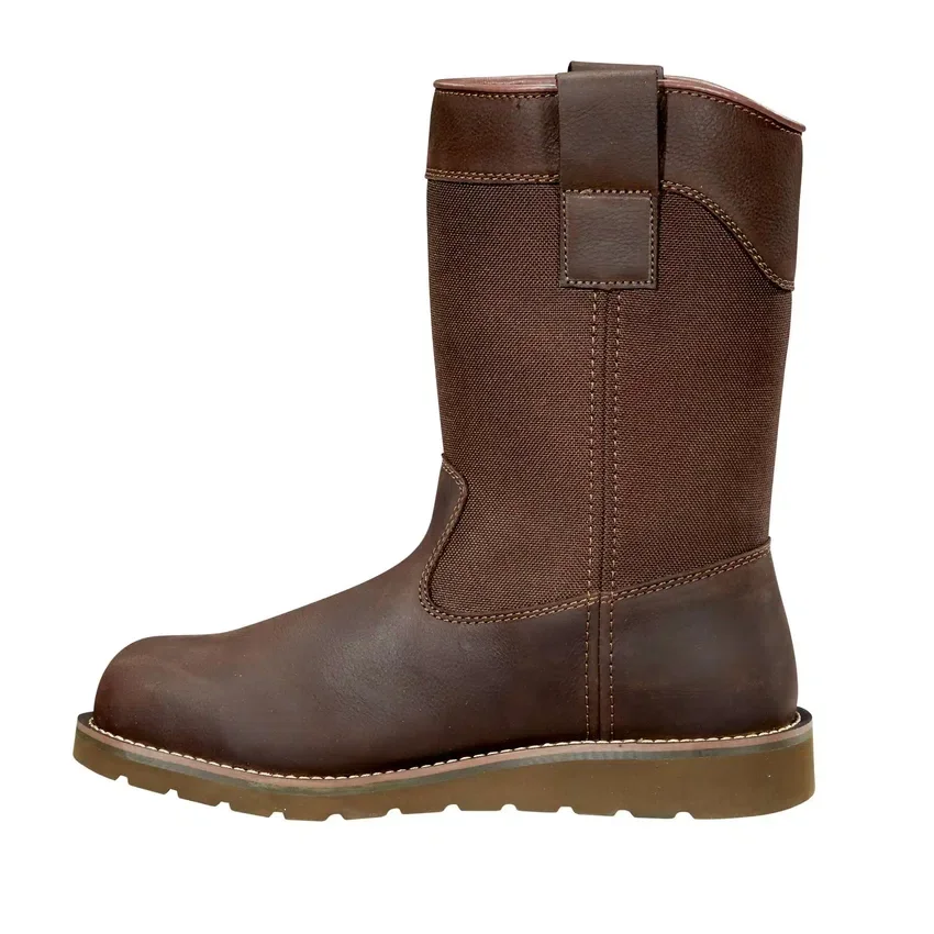 Bota Wellington com biqueira de aço, 10", impermeável e com salto em cunha