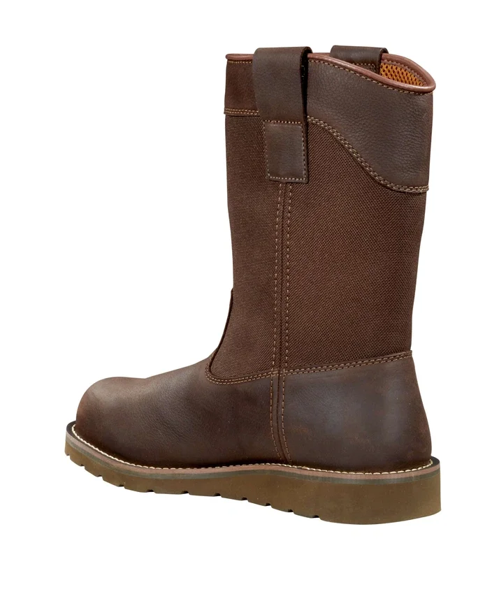 Bota Wellington com biqueira de aço, 10", impermeável e com salto em cunha