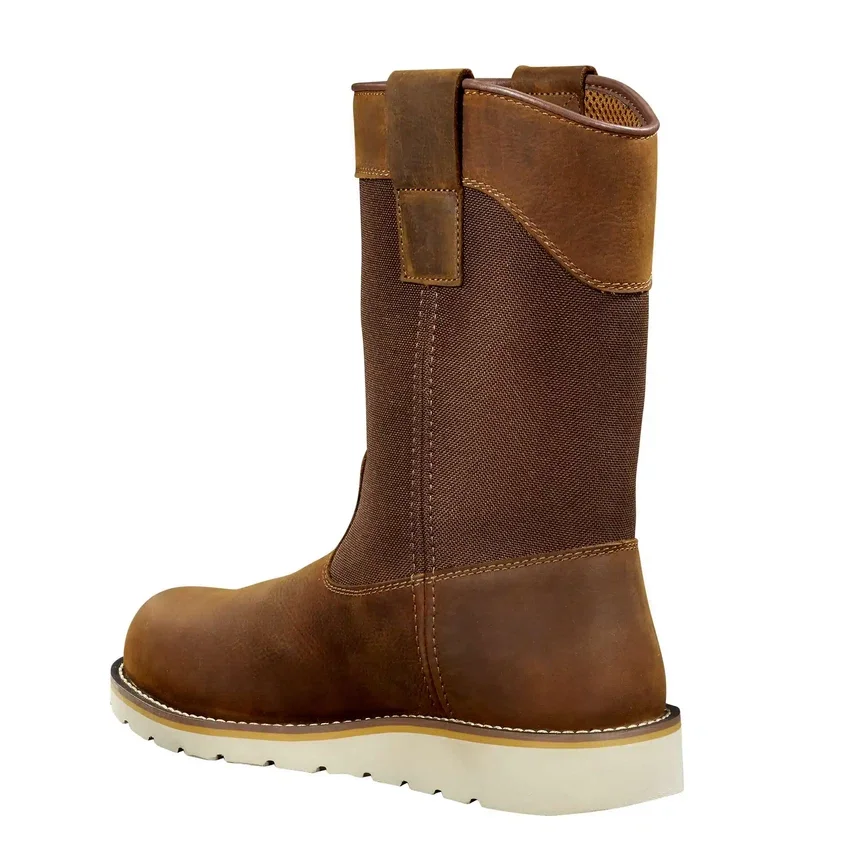 Bota Wellington com biqueira de aço, 10", impermeável e com salto em cunha