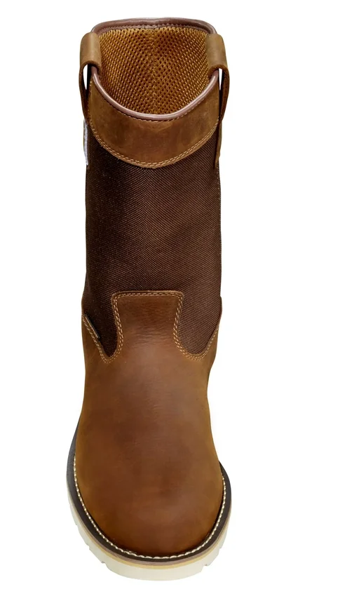 Bota Wellington com biqueira de aço, 10", impermeável e com salto em cunha