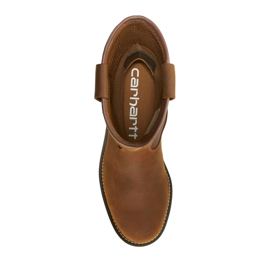 Bota Wellington com biqueira de aço, 10", impermeável e com salto em cunha