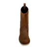 Bota Wellington com biqueira de aço, impermeável, de 10" e com salto em cunha, para mulher