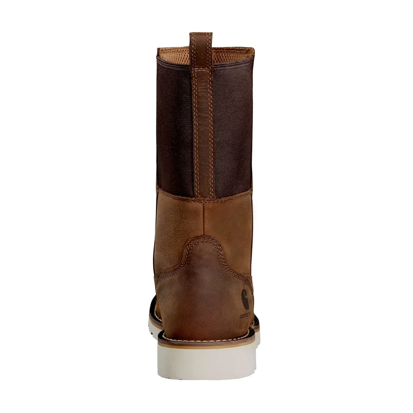 Bota Wellington com biqueira de aço, impermeável, de 10" e com salto em cunha, para mulher
