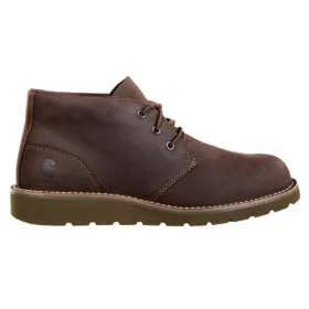 Botas Chukka com biqueira lisa e salto em cunha