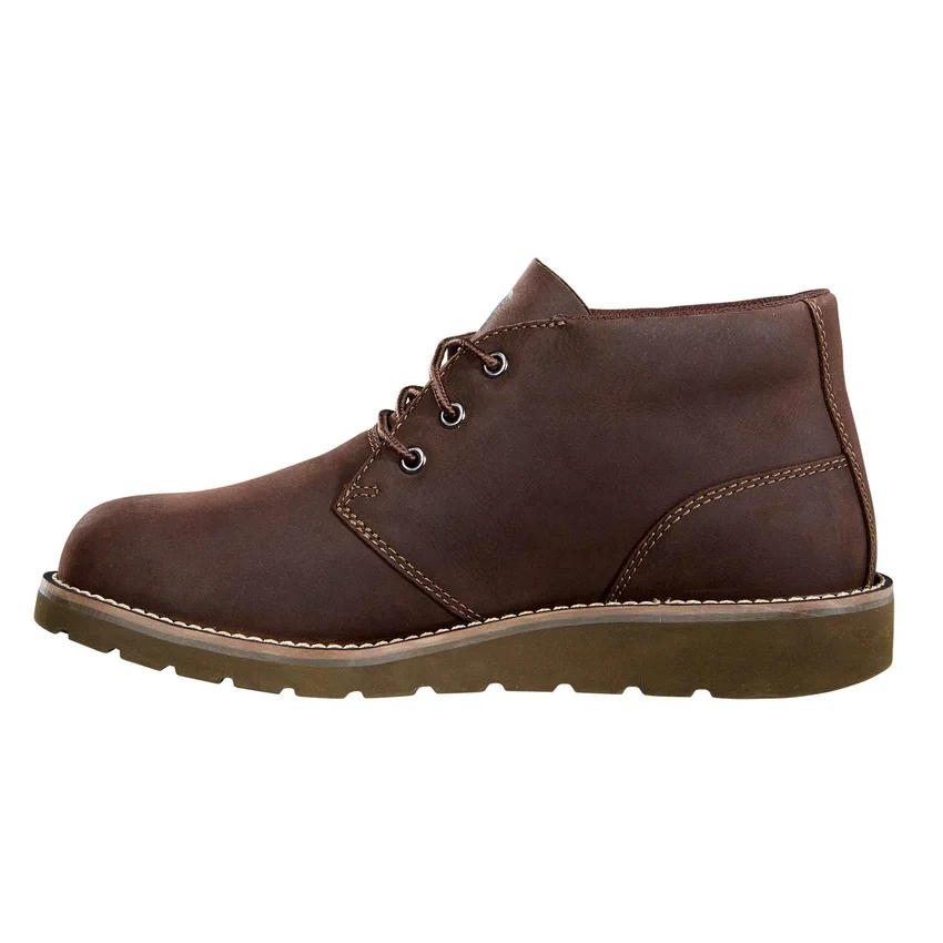 Botas Chukka com biqueira lisa e salto em cunha