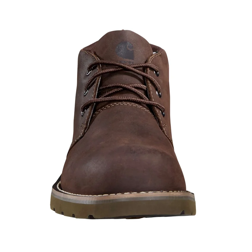 Botas Chukka com biqueira lisa e salto em cunha