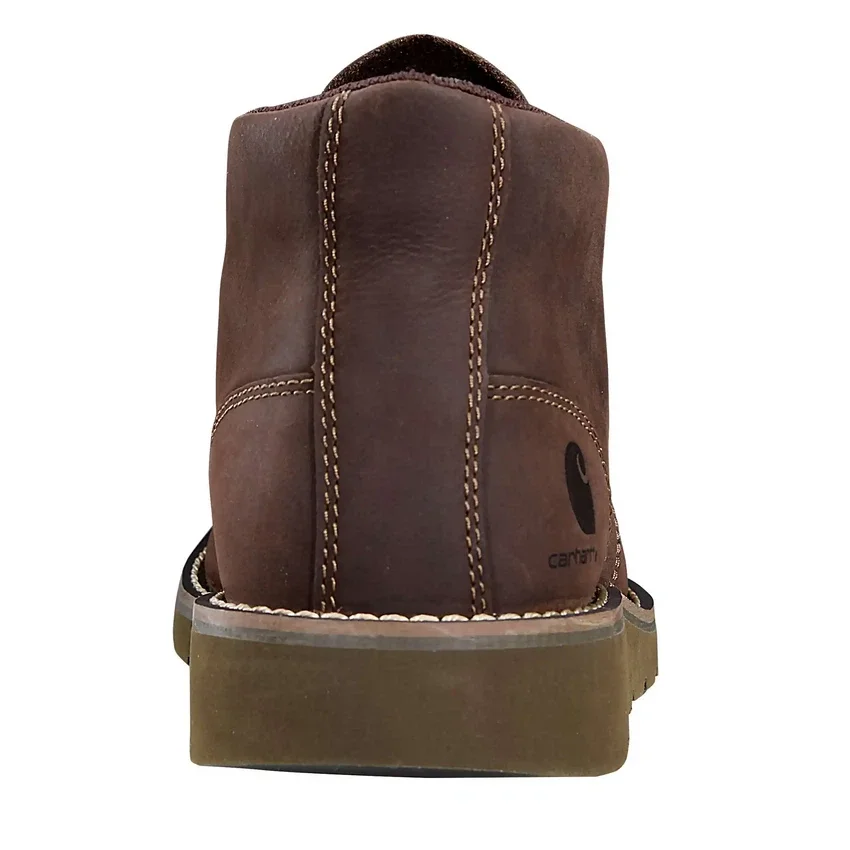 Botas Chukka com biqueira lisa e salto em cunha