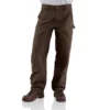 Calças de carpinteiro carhartt B136 para homem, de corte reto e largo, em tecido de algodão lavado, com joelhos reforçados