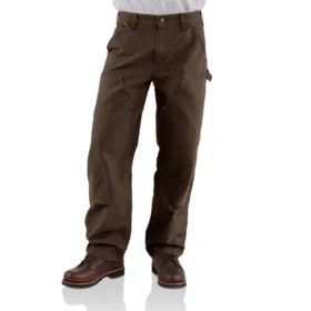 Calças de carpinteiro carhartt B136 para homem, de corte reto e largo, em tecido de algodão lavado, com joelhos reforçados