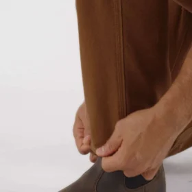 Calças de carpinteiro para homem da série Crafted, de corte largo e perna reta, em tecido de algodão, com joelhos reforçados